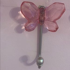 Crystal Pink Butterfly Hook